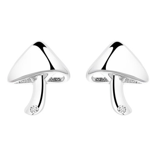 925 Sterling Silver Mushroom Screw Back Stud Earrings
