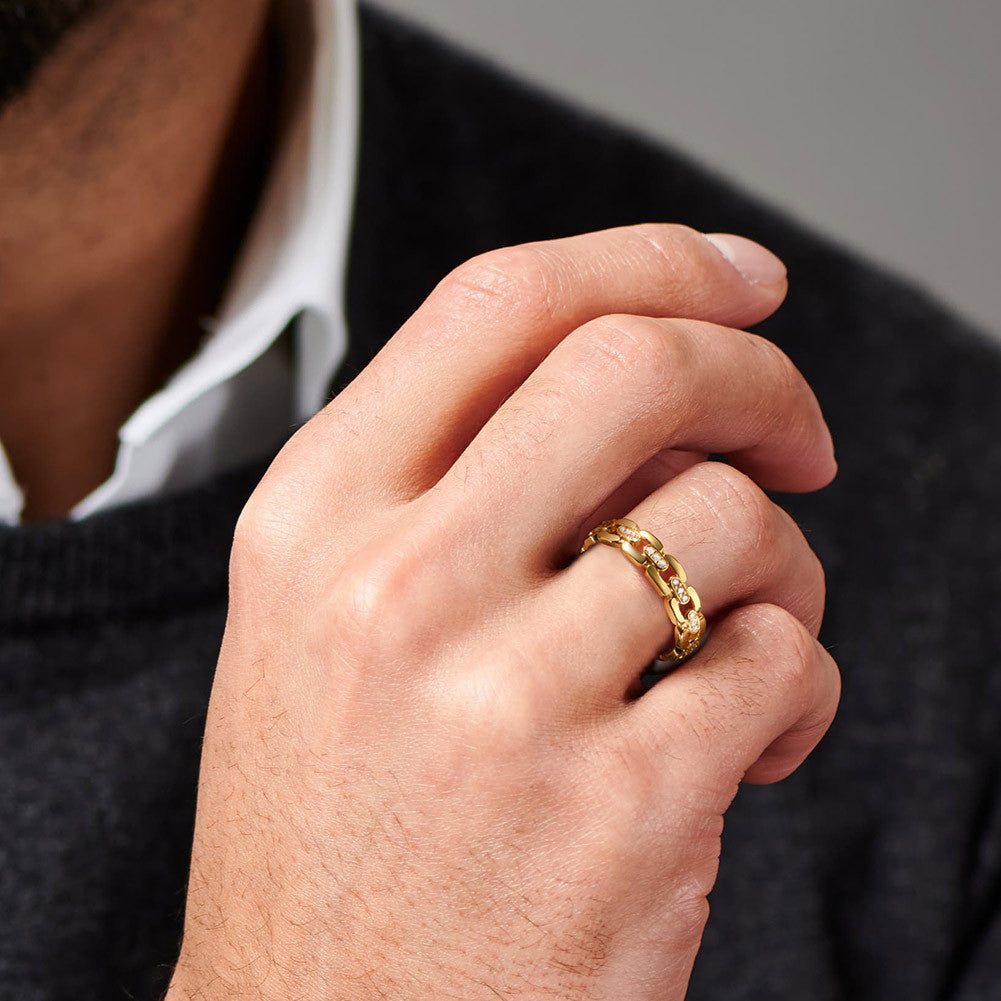 925 Sterling Silver Links Ring