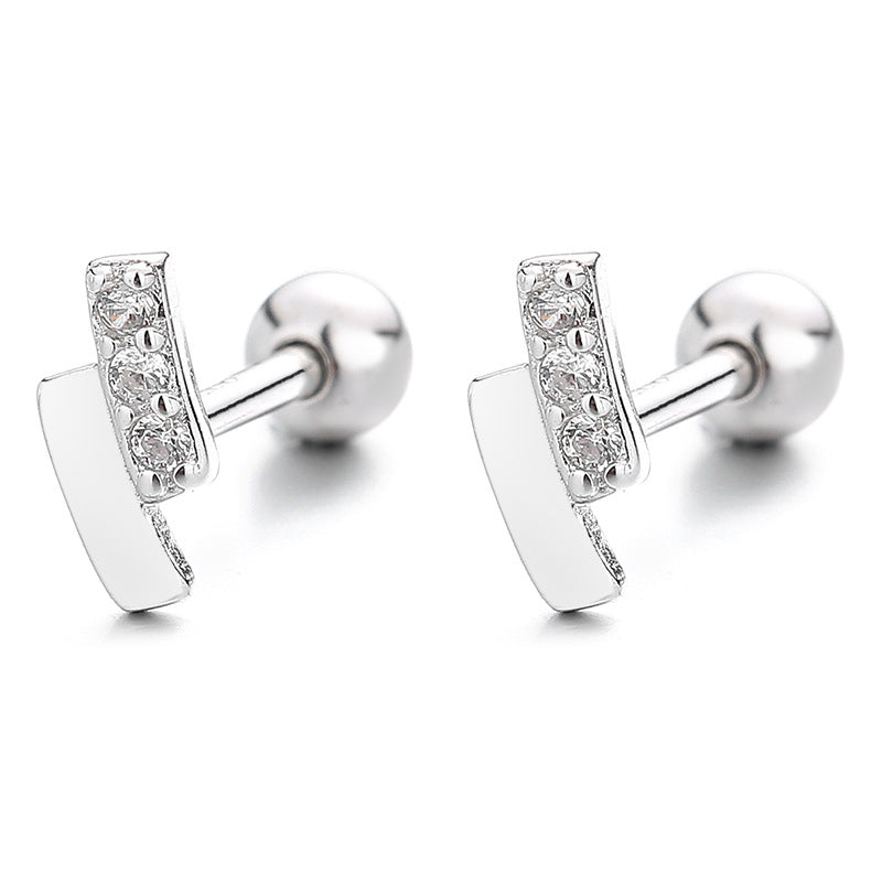925 Sterling Silver Fashion Screw Back Stud Earrings