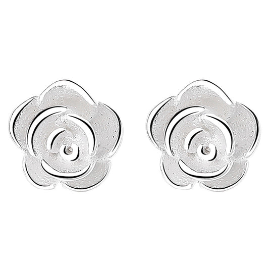 925 Sterling Silver Flower Screwed Earrings