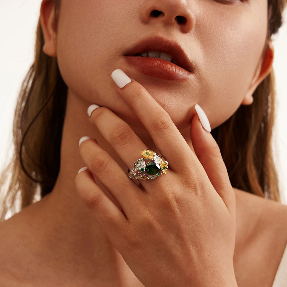 925 Sterling Silver Zircon Ring