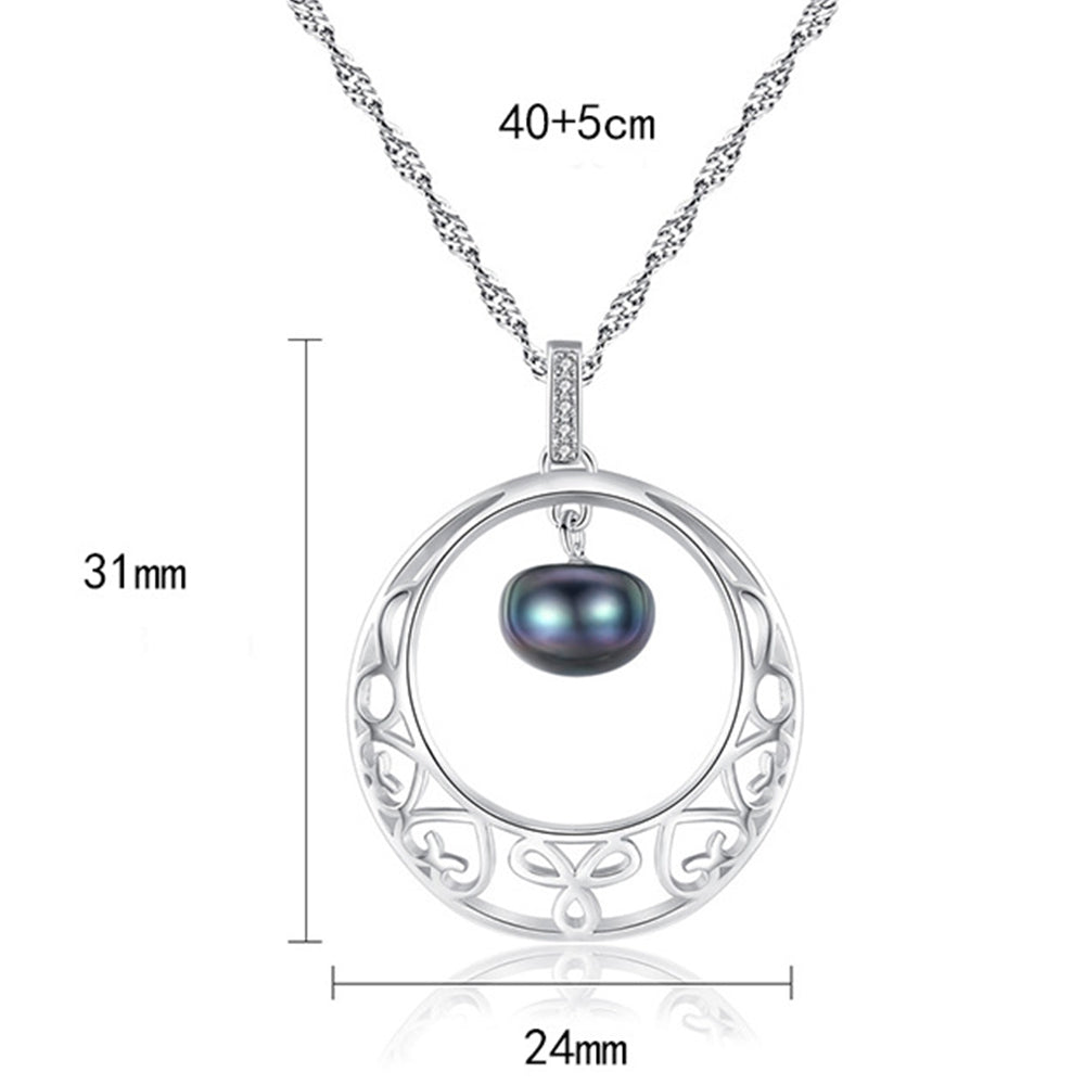 925 Sterling Silver Natural Pearl Drop Necklace Fashion Jewelry Gift for Women Girls