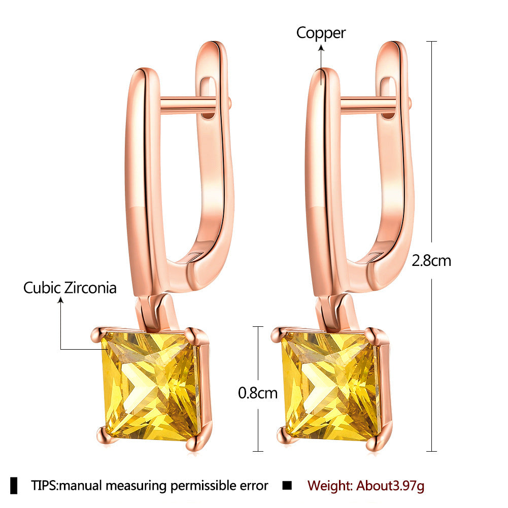 Pendientes de joyería de moda de cobre con baño de plata