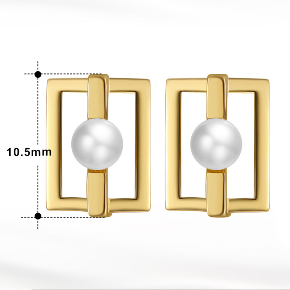 925 Sterling Silver Natural Pearl Earrings Fashion Jewelry Gift for Women Girl