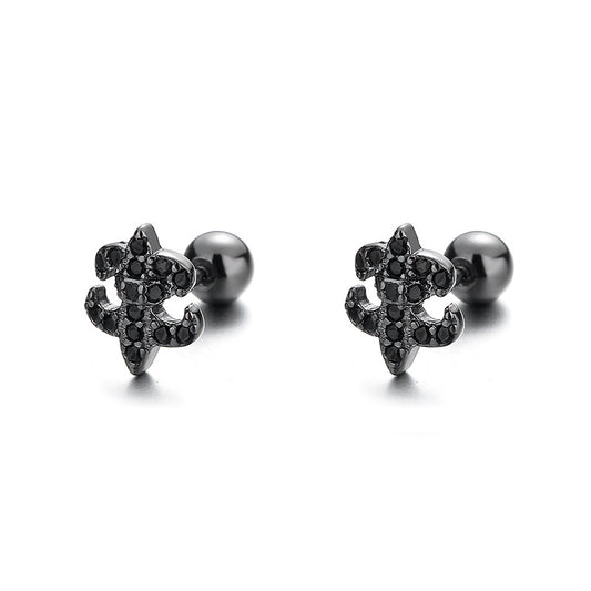 925 Sterling Silver Cross Screw Back Stud Earrings