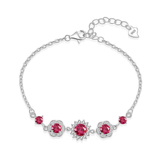 925 Sterling Silver Fashion Color Stones Bracelet