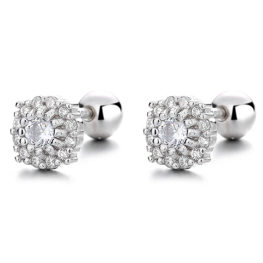 925 Sterling Silver Screw Back Stud Earrings