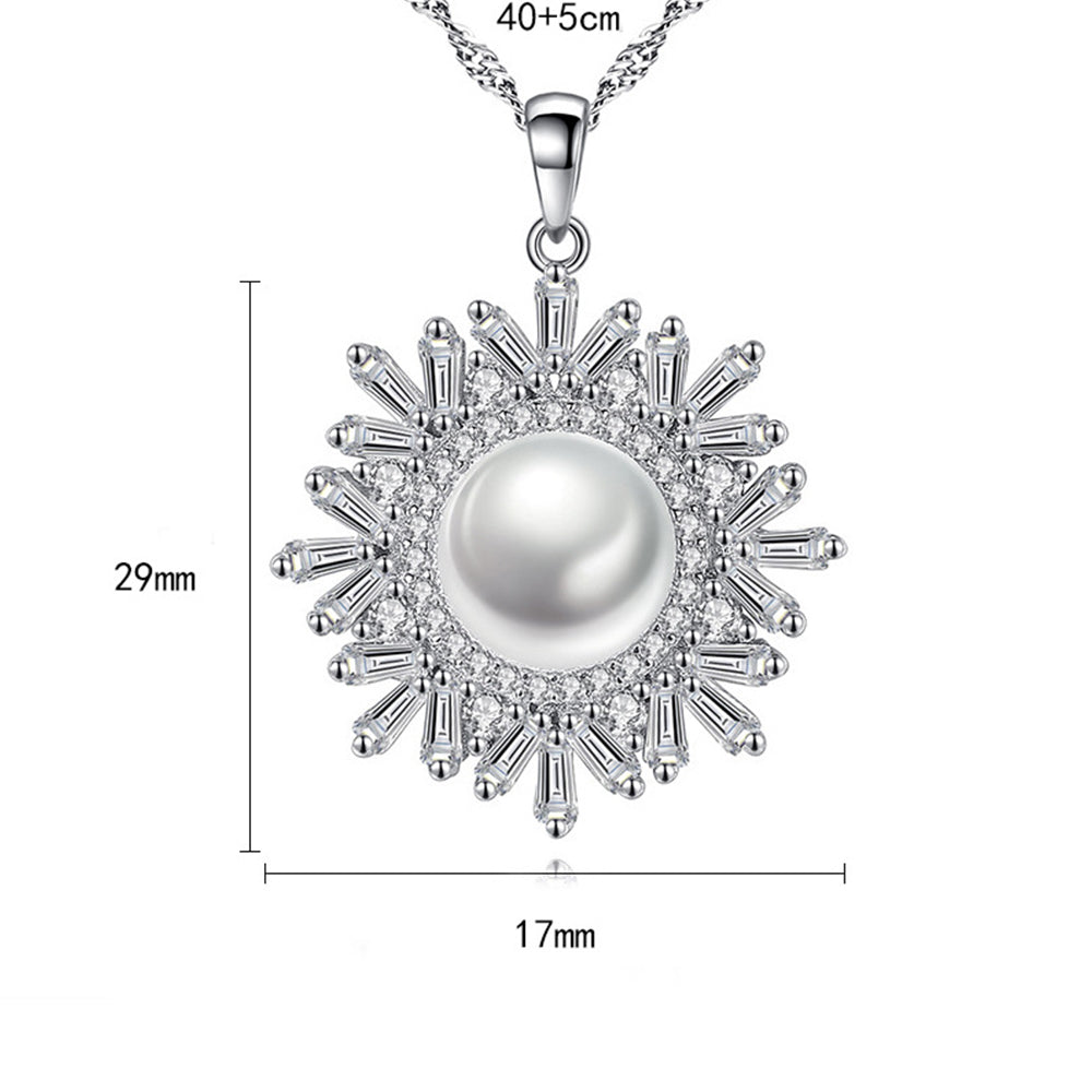 925 Sterling Silver Natural Pearl Drop Necklace Fashion Jewelry Gift for Women Girls