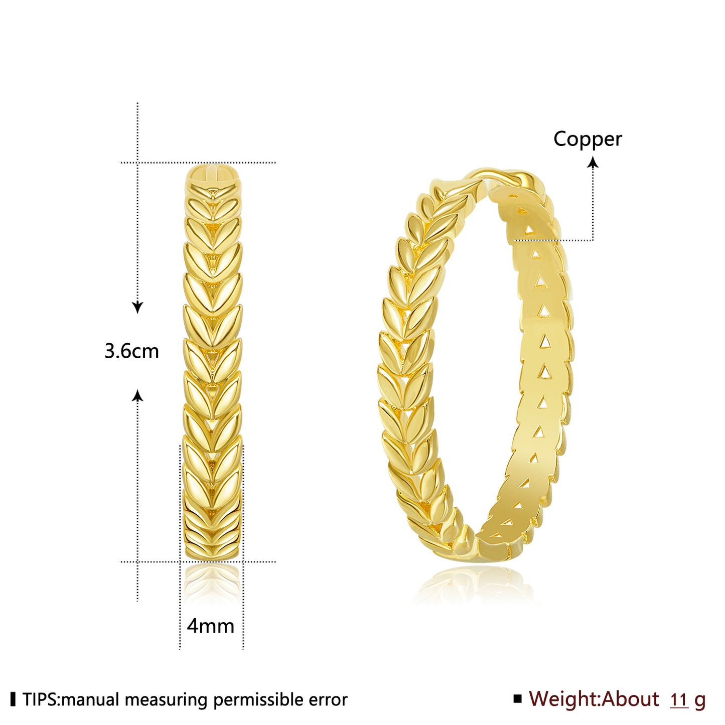 Brass With Plated Fashion Jewelry Earrings