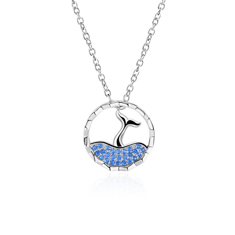 925 Sterling Silver Fashion Mermaid Pendant Necklace