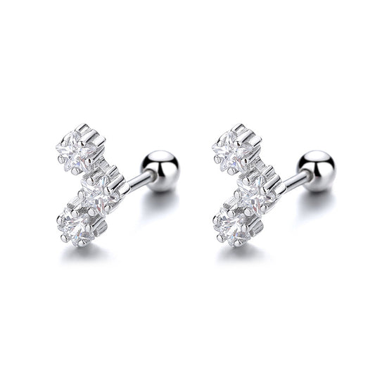 925 Sterling Silver Screw Back Stud Earrings