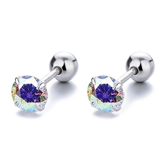 925 Sterling Silver Screw Back Stud Earrings