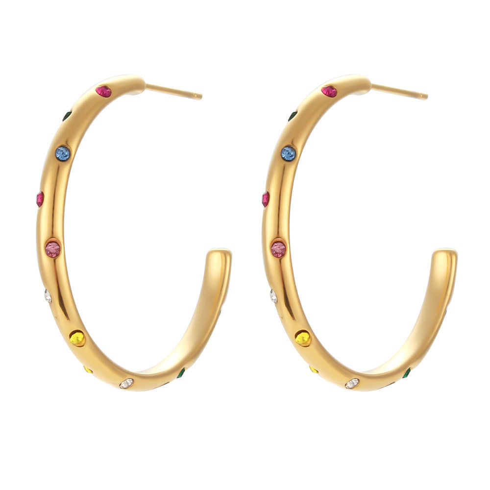 316L Stainless Steel Jewelry Fashion Hoop Earrings