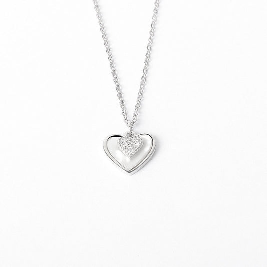 925 Sterling Silver Fashion Heart Pendant Necklace