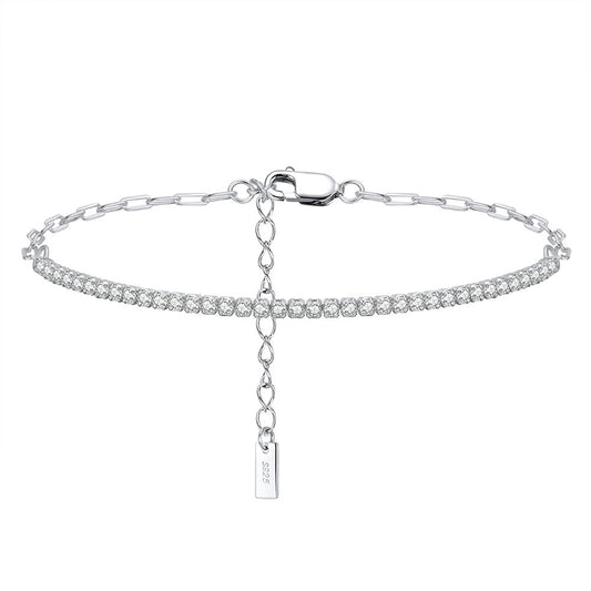 925 Sterling Silver 2mm Tennis Bracelet Extension Chain
