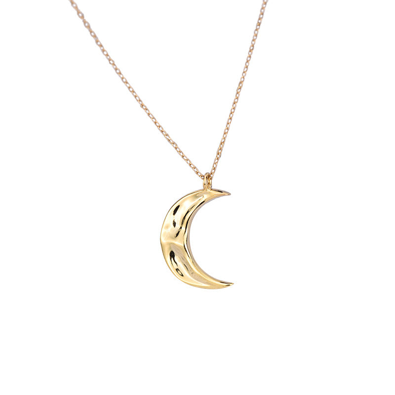 925 Sterling Silver Fashion Moon Pendant Necklace