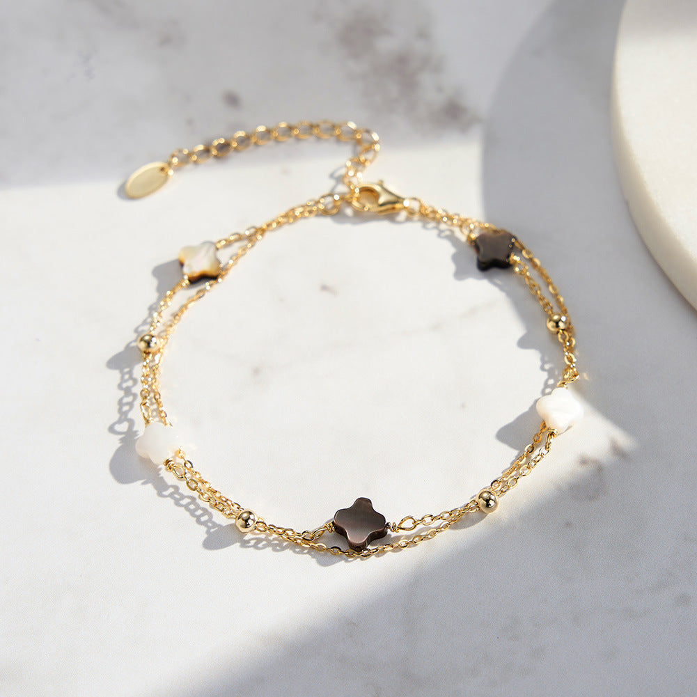 925 Sterling Silver Pearl Bracelet Fashion Jewelry Gift for Women Girls