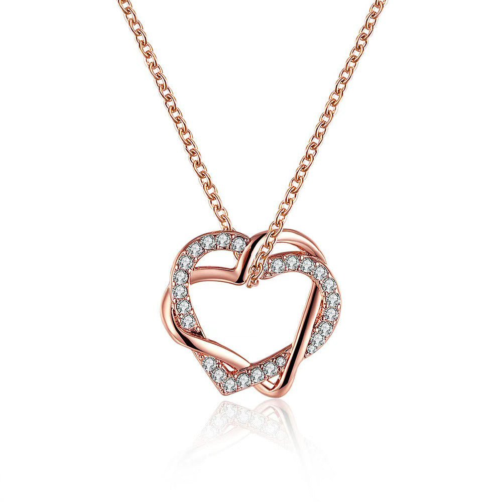 Sparkling Heart Pendant Necklace for Women – Fashion Cubic Zirconia Crystal Jewelry