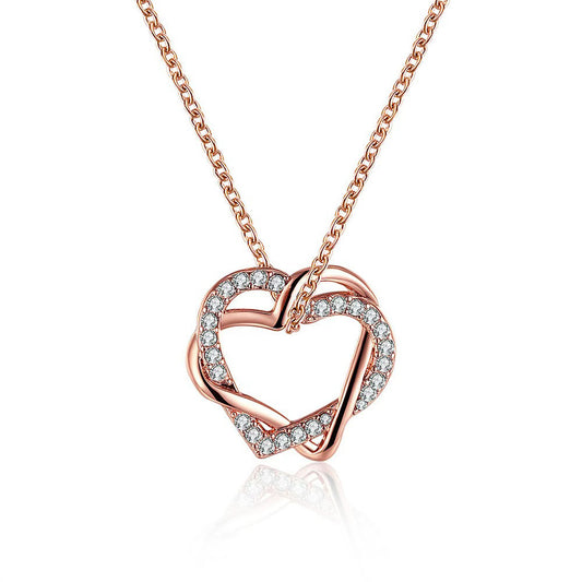 Sparkling Heart Pendant Necklace for Women – Fashion Cubic Zirconia Crystal Jewelry