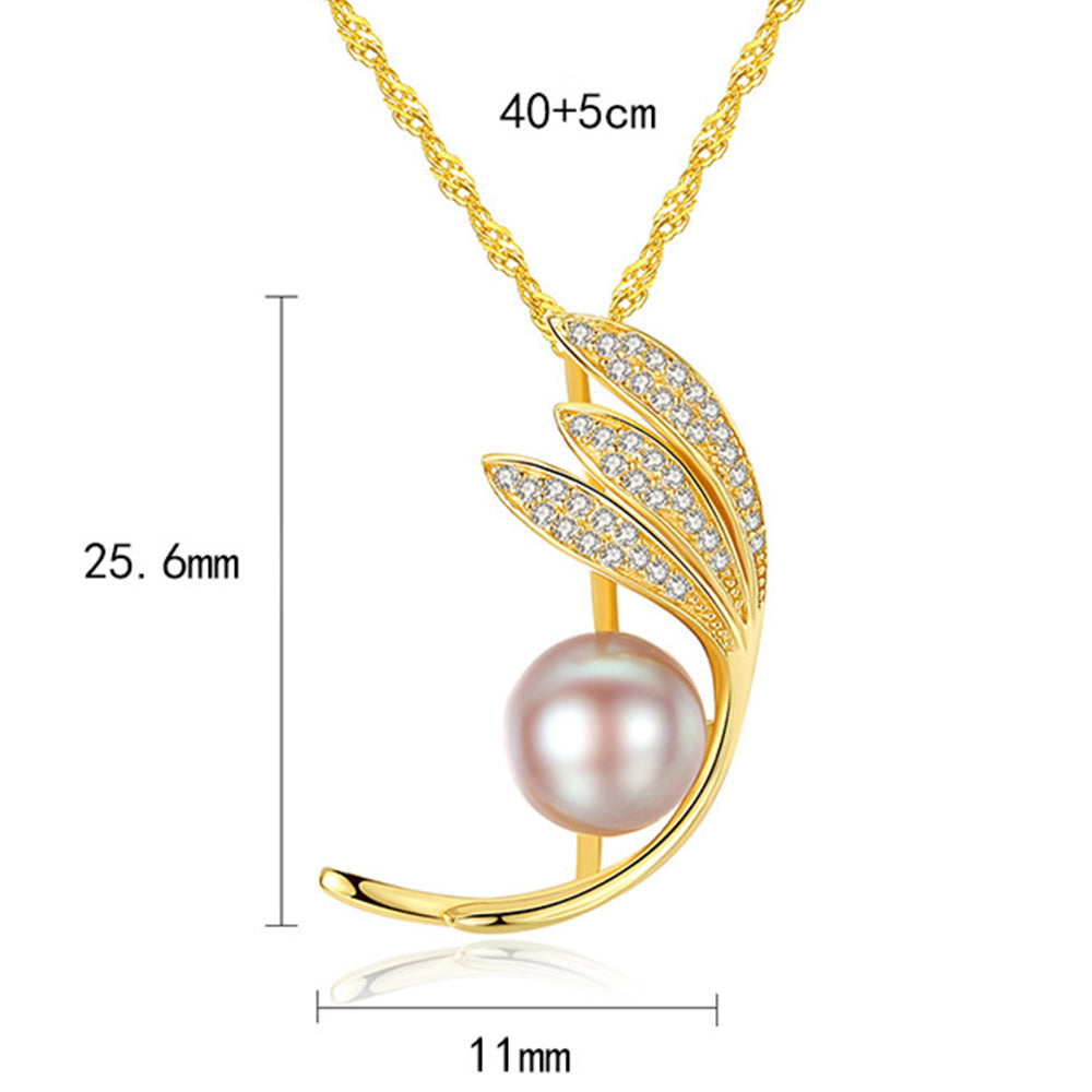 925 Sterling Silver Natural Pearl Drop Necklace Fashion Jewelry Gift for Women Girls
