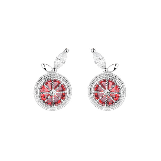 925 Sterling Silver Fruit Screw Back Stud Earrings