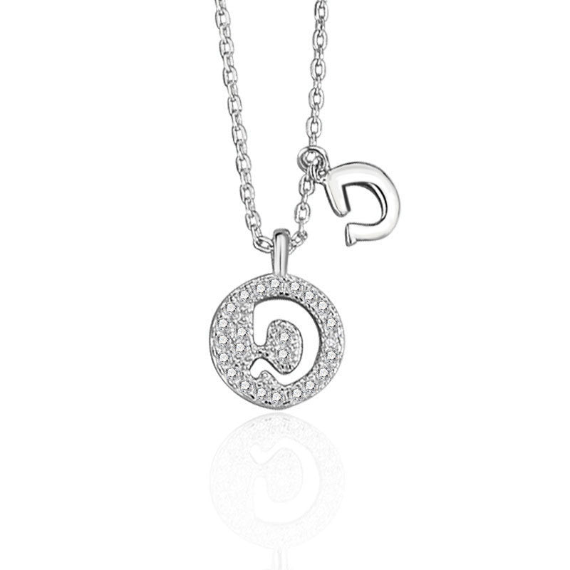 925 Sterling Silver Fashion Letter Pendant Necklace