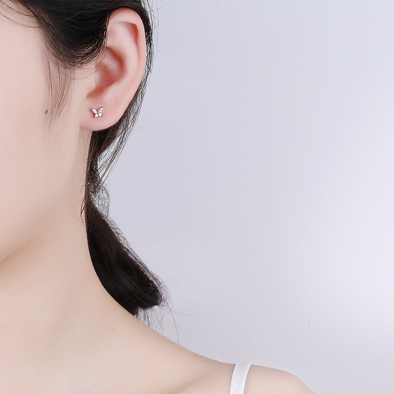 925 Sterling Silver Butterfly Screwed Earrings