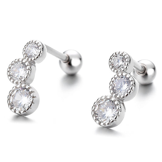 925 Sterling Silver 8 Screw Back Stud Earrings