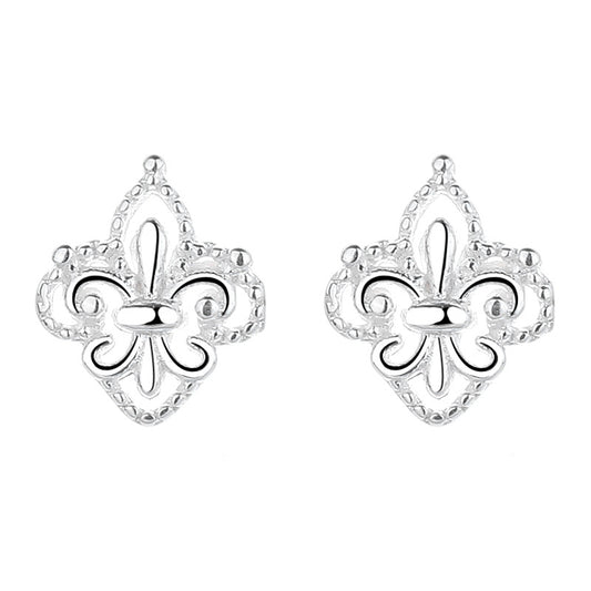 925 Sterling Silver Crosin Screw Back Stud Earrings
