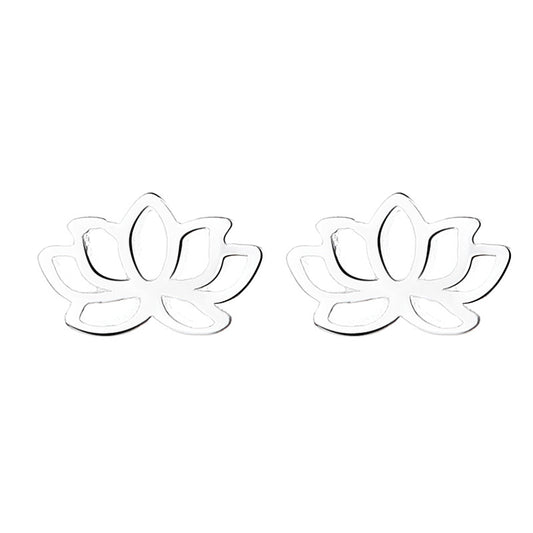 925 Sterling Silver Lotus Screwed Earrings