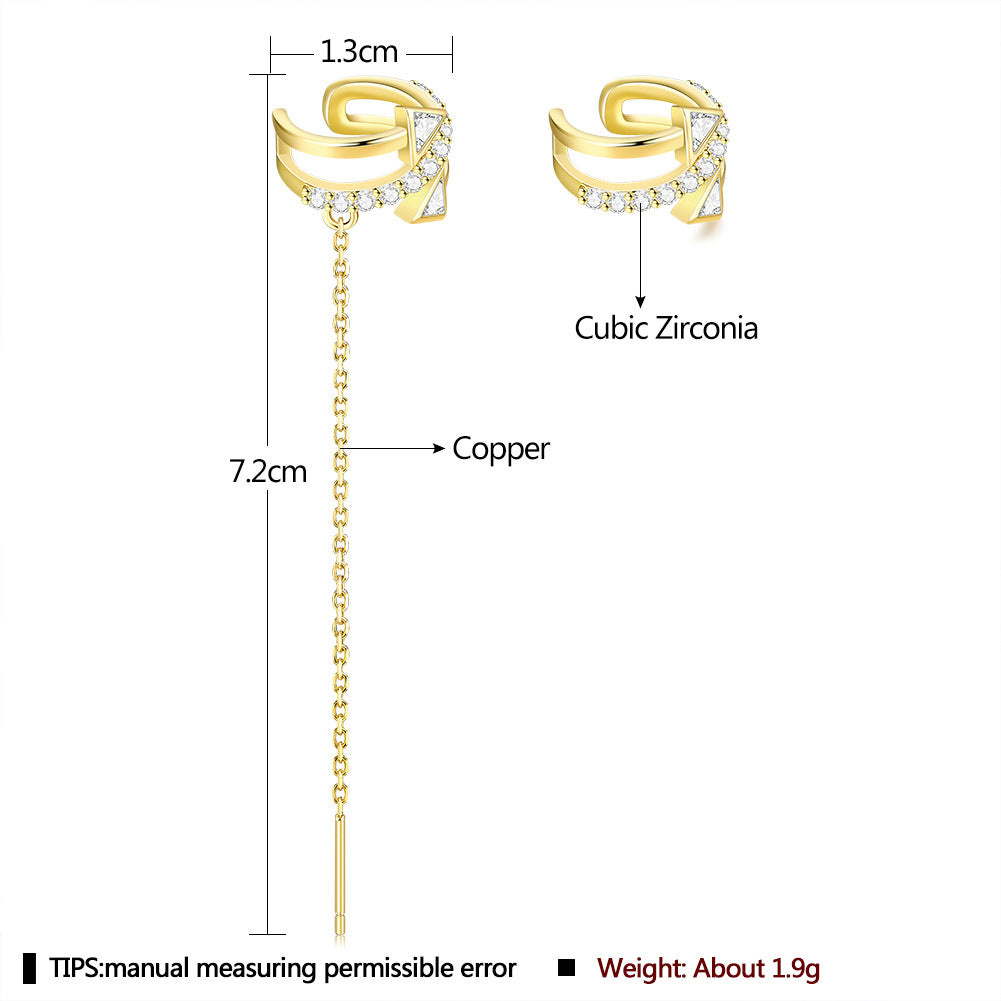 Pendientes de joyería de moda de cobre con baño de plata