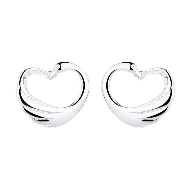 925 Sterling Silver Love Screw Back Stud Earrings