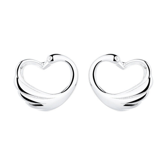 925 Sterling Silver Love Screw Back Stud Earrings