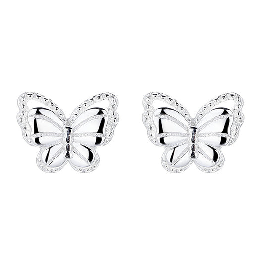 925 Sterling Silver Butterfly Screw Back Stud Earrings