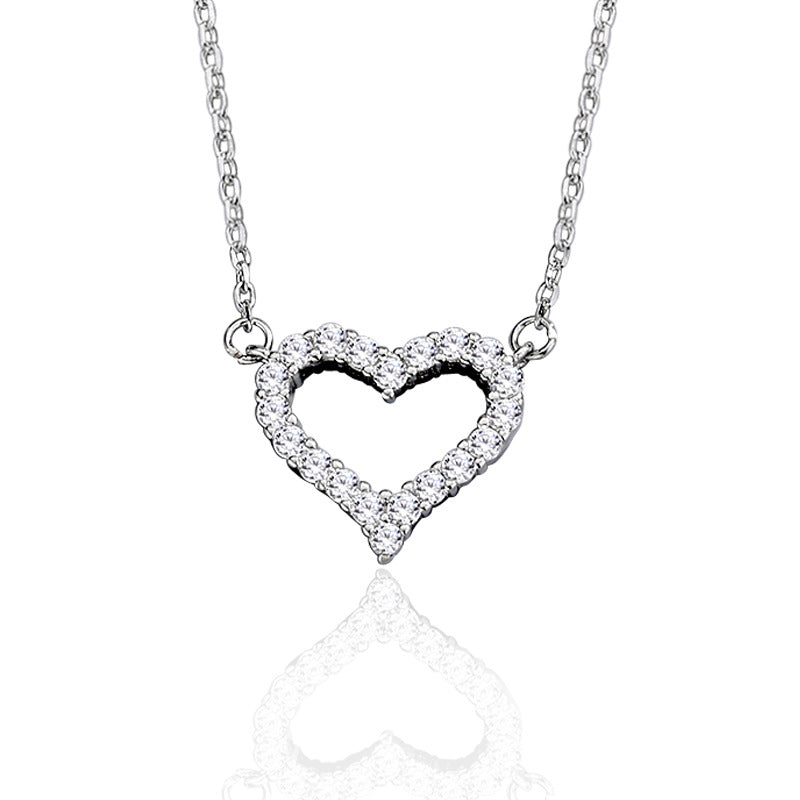 925 Sterling Silver Fashion Heart Necklace
