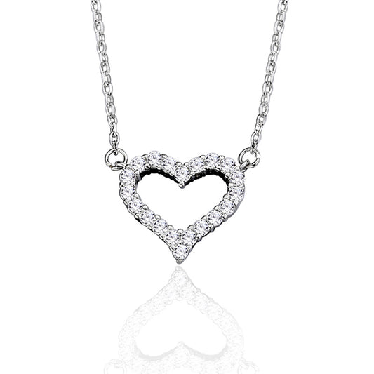 925 Sterling Silver Fashion Heart Necklace
