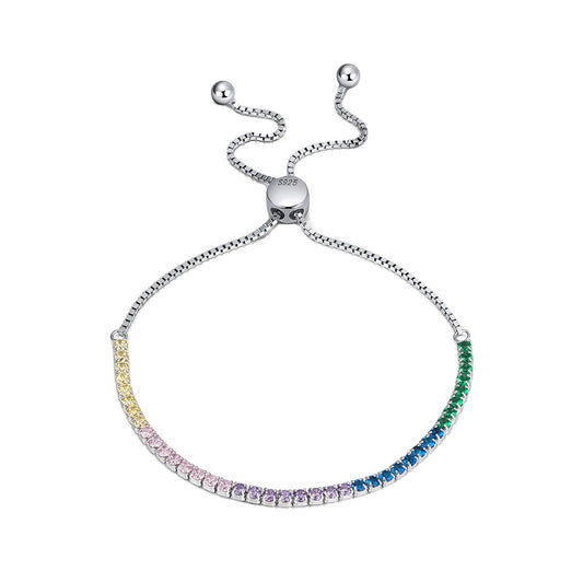 925 Sterling Silver Tennis Adjustable Bracelet