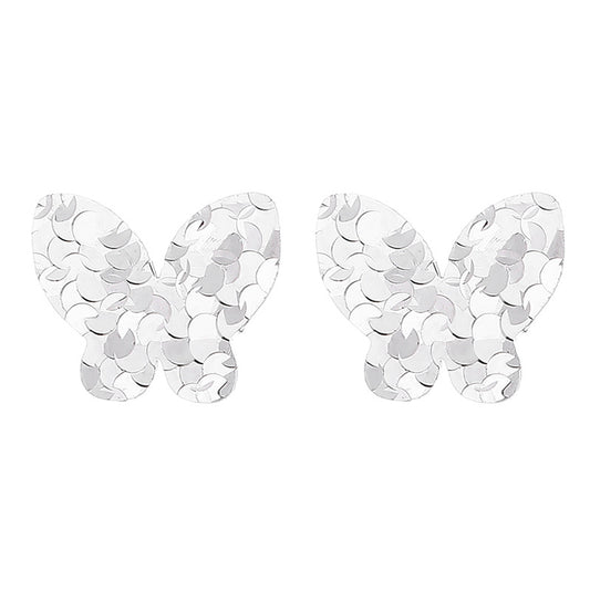 925 Sterling Silver Butterfly Screw Back Stud Earrings