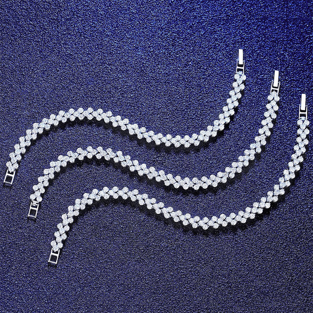 925 Sterling Silver Tennis Bracelet Fashion Jewelry Gift for Women Girls