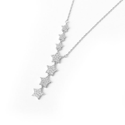 925 Sterling Silver Fashion Stars Necklace