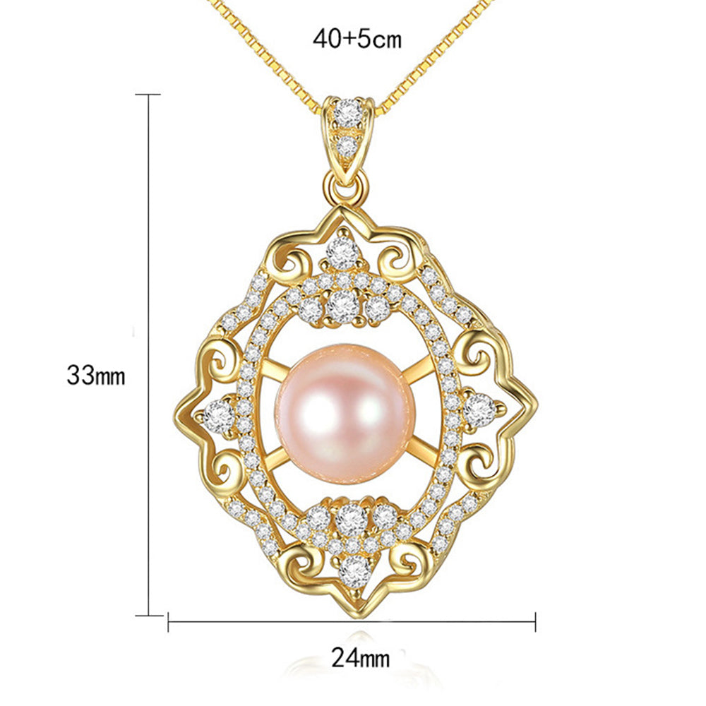 925 Sterling Silver Natural Pearl Drop Necklace Fashion Jewelry Gift for Women Girls