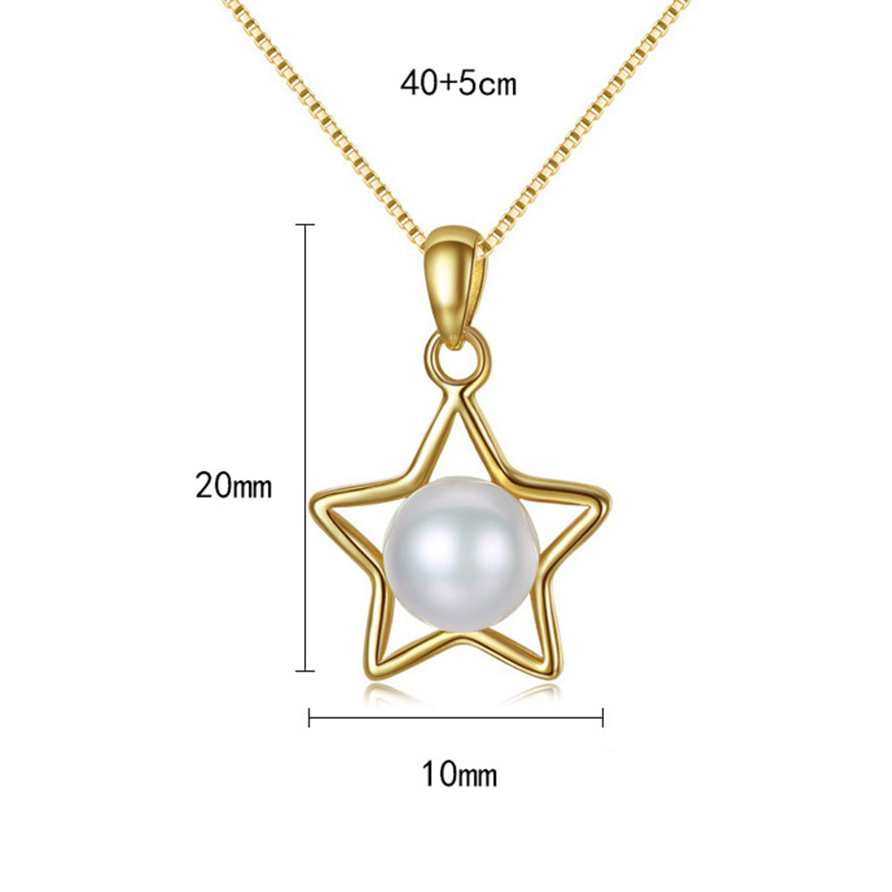 925 Sterling Silver Natural Pearl Drop Necklace Fashion Jewelry Gift for Women Girls