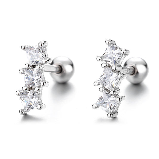 925 Sterling Silver Screw Back Stud Earrings