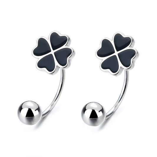 925 Sterling Silver Lucky flower Screwed Earrings