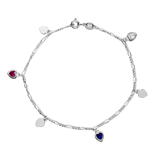 925 Sterling Silver Fashion Heart Bracelet