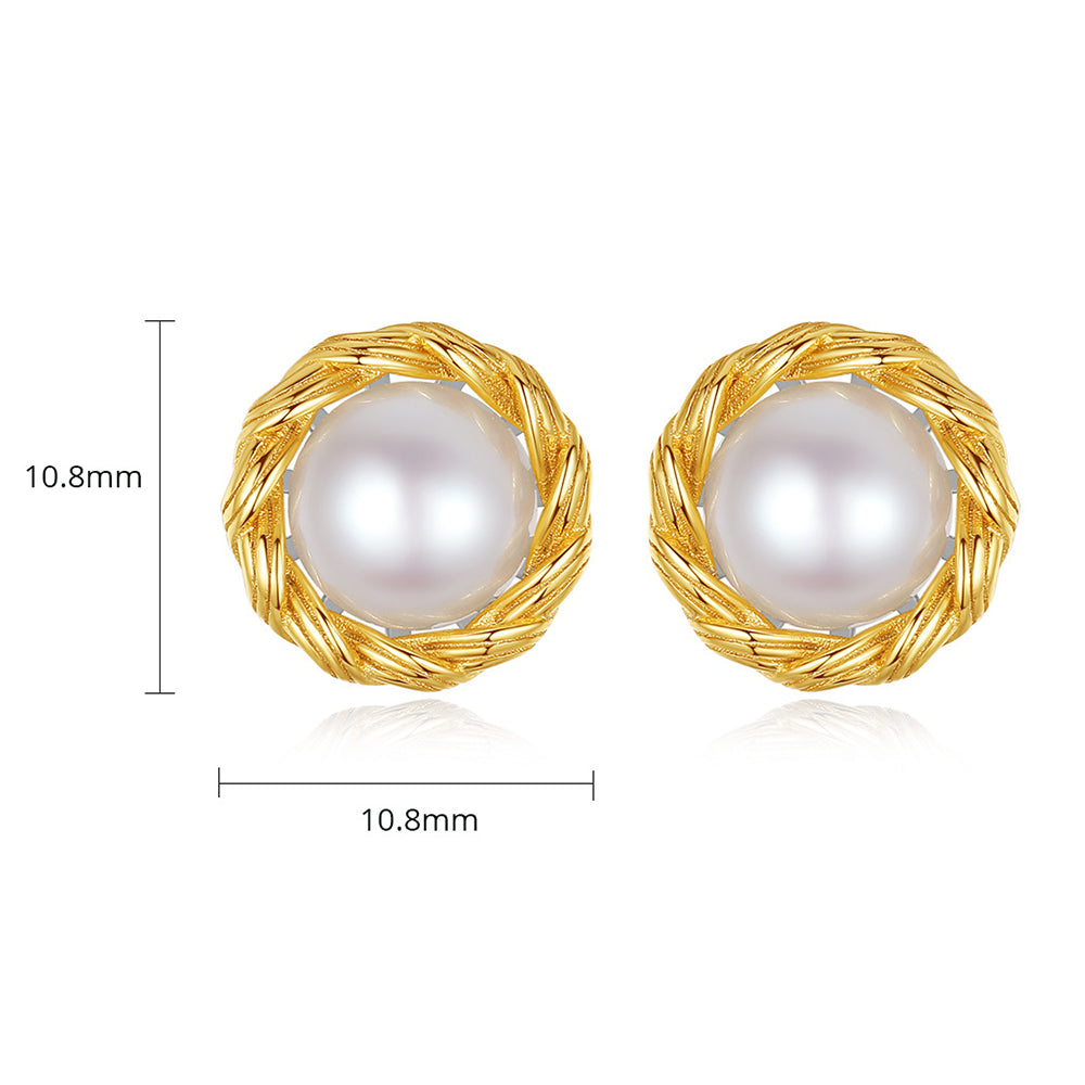 925 Sterling Silver Natural Pearl Drop Earrings Fashion Jewelry Gift for Women Girls