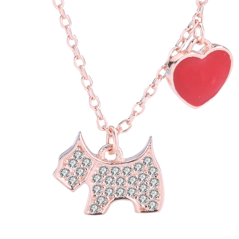 925 Sterling Silver Fashion Dog Necklace