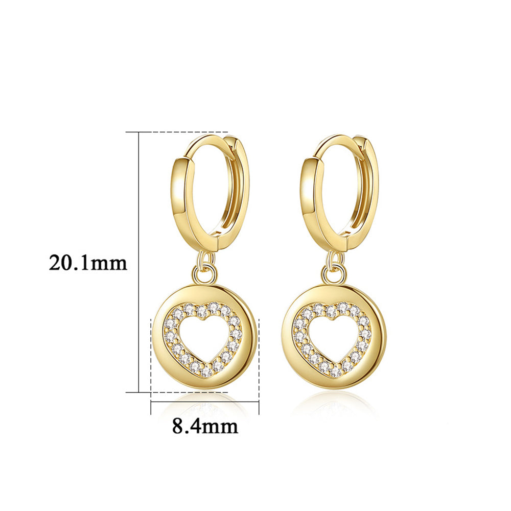 925 Sterling Silver Heart Earrings Fashion Jewelry Gift for Women Girls