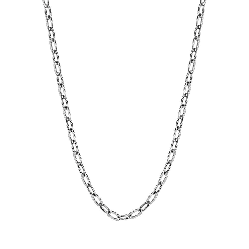 Gold Stainless Steel 4mm Paperclip Chain Necklace, Simple Thick Rectangle Link Plain Chain for Pendant Layering