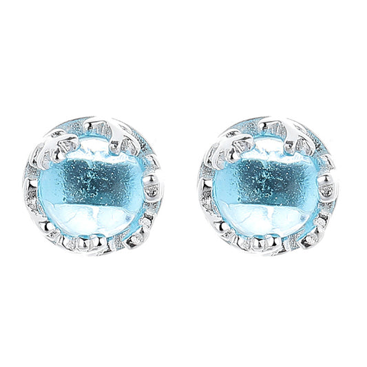 925 Sterling Silver Moonstone Screw Back Stud Earrings